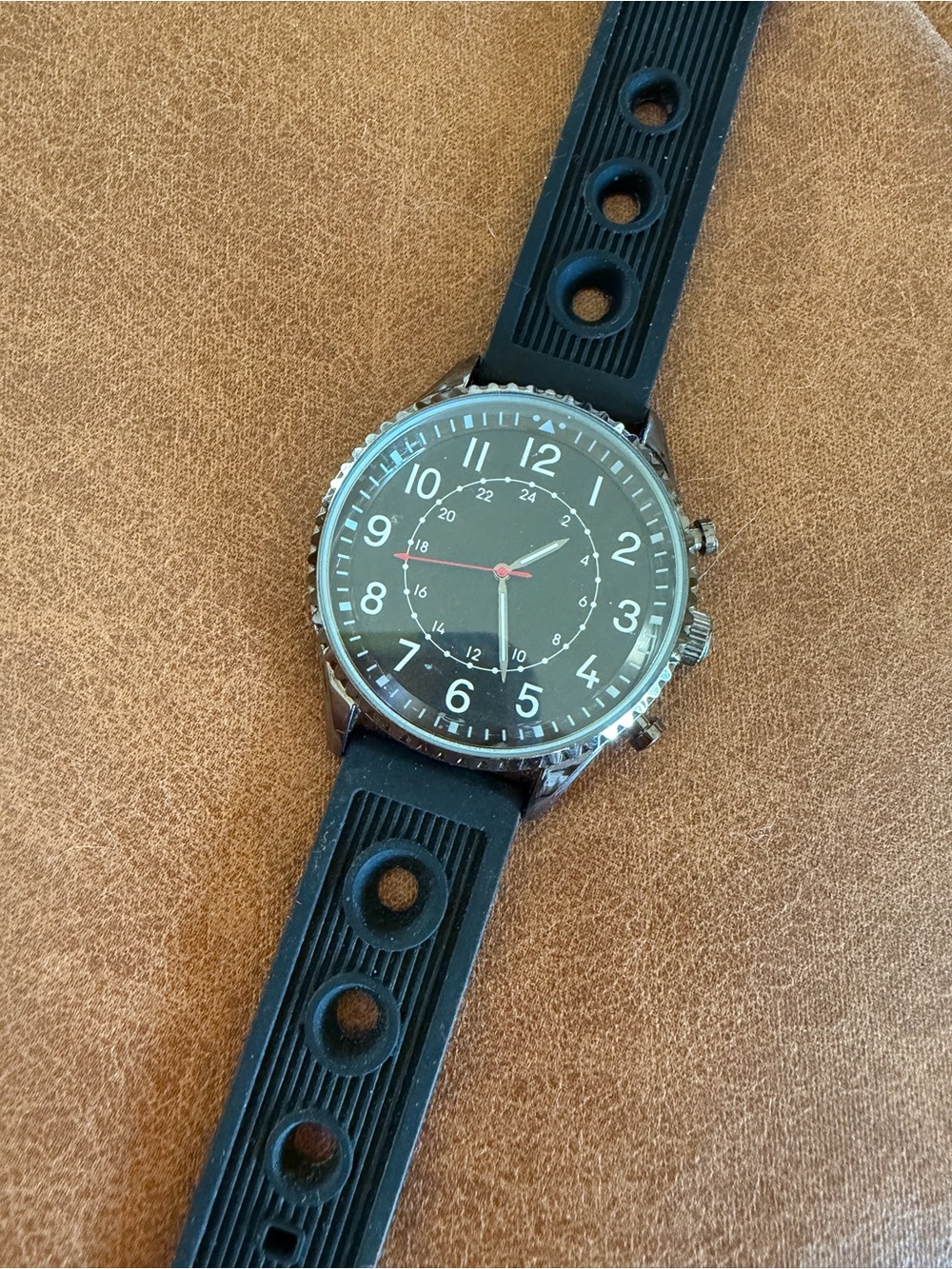 Men's Black Dial Tactical Watch with Black Sport Strap